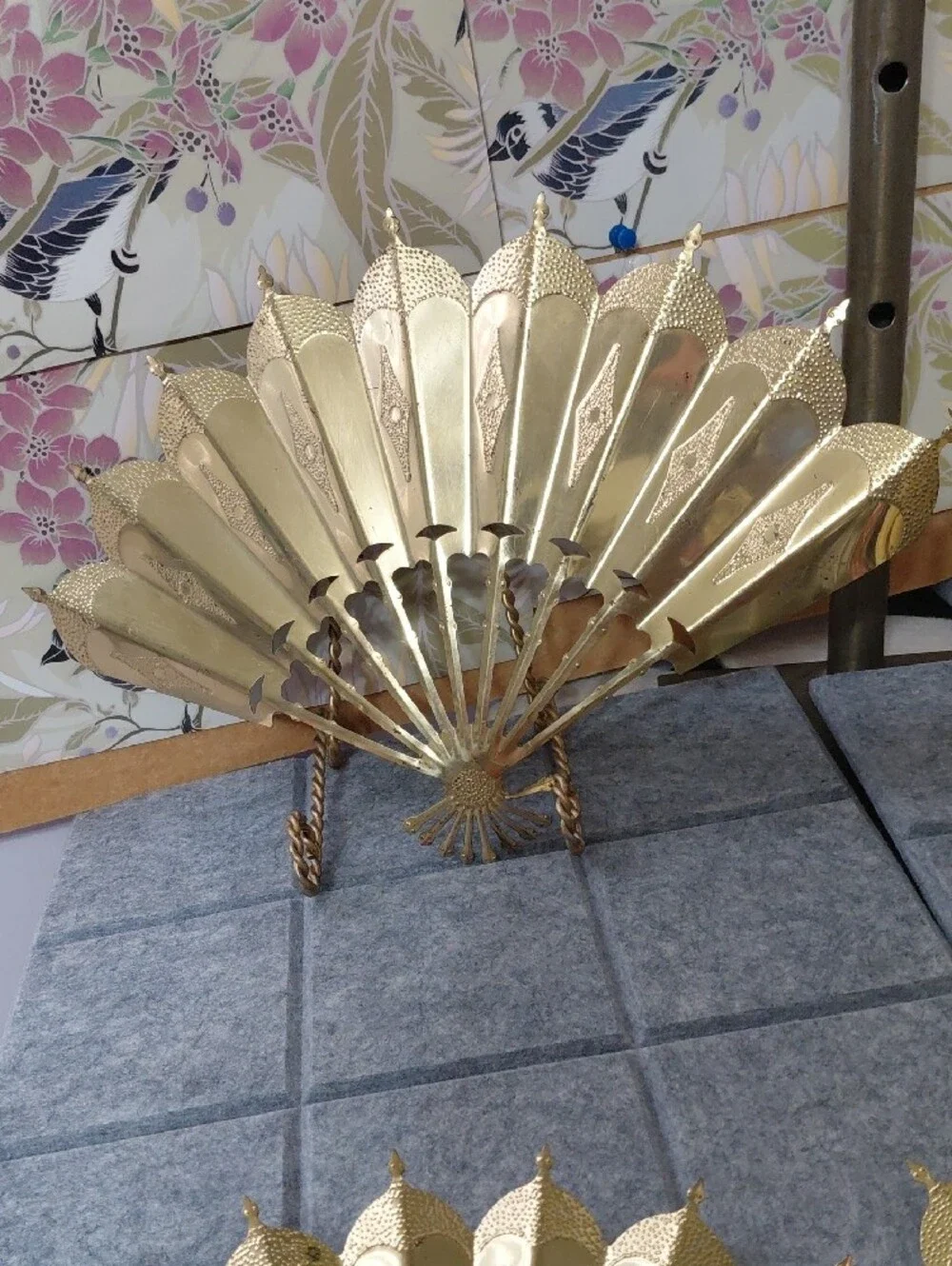 Homco Gold Metal Fan Wall Decor - Set of Four Ornate Fans